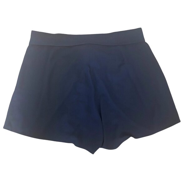 Loralette Plus Size 22 Navy High-Waisted Tie-Front Shorts With Pockets - Picture 2 of 6